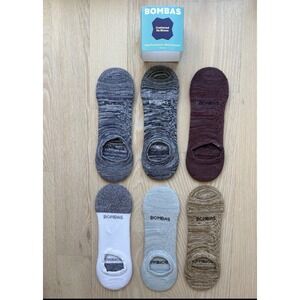 Bombas Cushioned No Show Socks 6 Pair Pack Multicolor‎ NEW